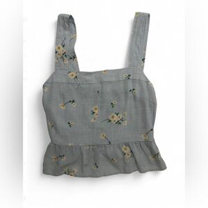 Blue Floral Print Women's Top